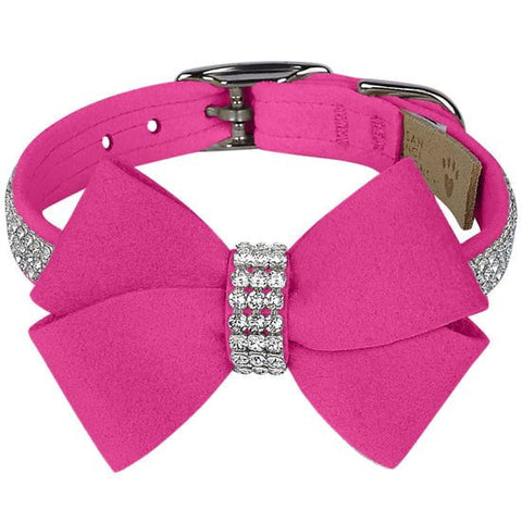 Image of Susan Lanci Designs Custom Colored Nouveau Bow With 3 Row Crystal Giltmore Collar