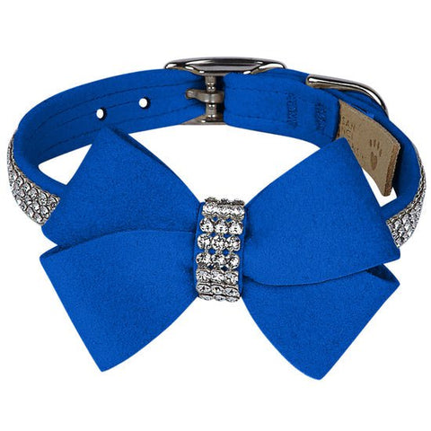 Image of Susan Lanci Designs Custom Colored Nouveau Bow With 3 Row Crystal Giltmore Collar