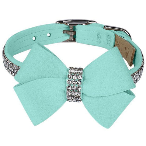 Image of Susan Lanci Designs Custom Colored Nouveau Bow With 3 Row Crystal Giltmore Collar