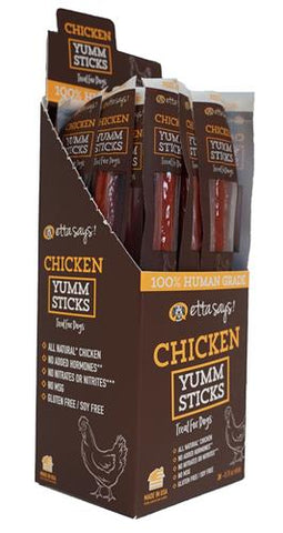 Image of Etta Says Yumm Sticks - 24 count box, 100% human grade meat stick,high protein,low fat