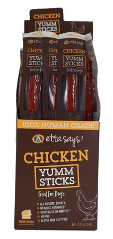 Image of Etta Says Yumm Sticks - 24 count box, 100% human grade meat stick,high protein,low fat