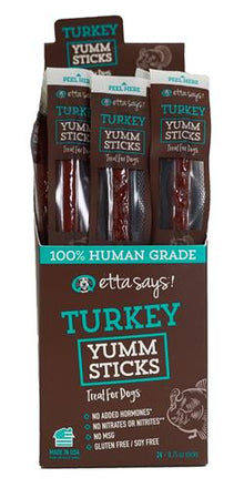 Etta Says Yumm Sticks - 24 count box, 100% human grade meat stick,high protein,low fat